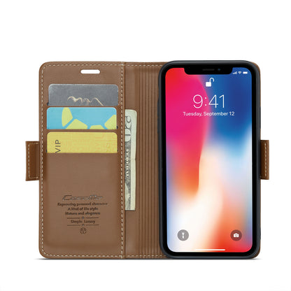 iPhone XS Leather Wallet Case - RFID Blocking, Stand Function, Card Slots