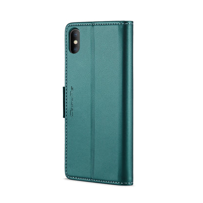 iPhone XS Leather Wallet Case - RFID Blocking, Stand Function, Card Slots
