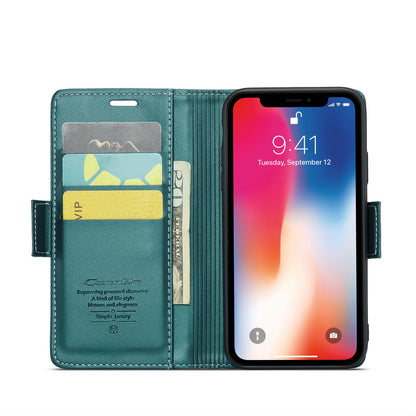 iPhone XS Leather Wallet Case - RFID Blocking, Stand Function, Card Slots
