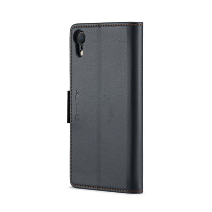 iPhone XR Leather Wallet Case - RFID Blocking, Stand Function, Card Slots