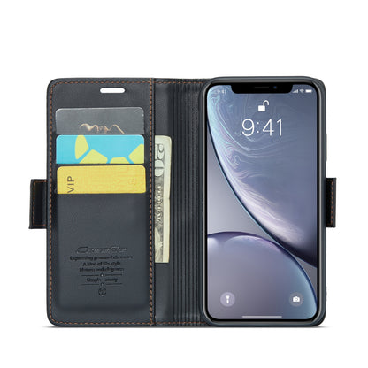 iPhone XR Leather Wallet Case - RFID Blocking, Stand Function, Card Slots