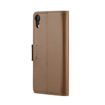 iPhone XR Leather Wallet Case - RFID Blocking, Stand Function, Card Slots