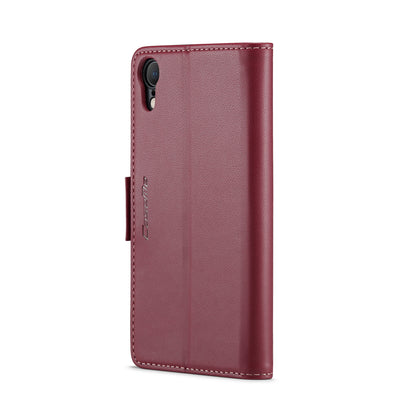 iPhone XR Leather Wallet Case - RFID Blocking, Stand Function, Card Slots
