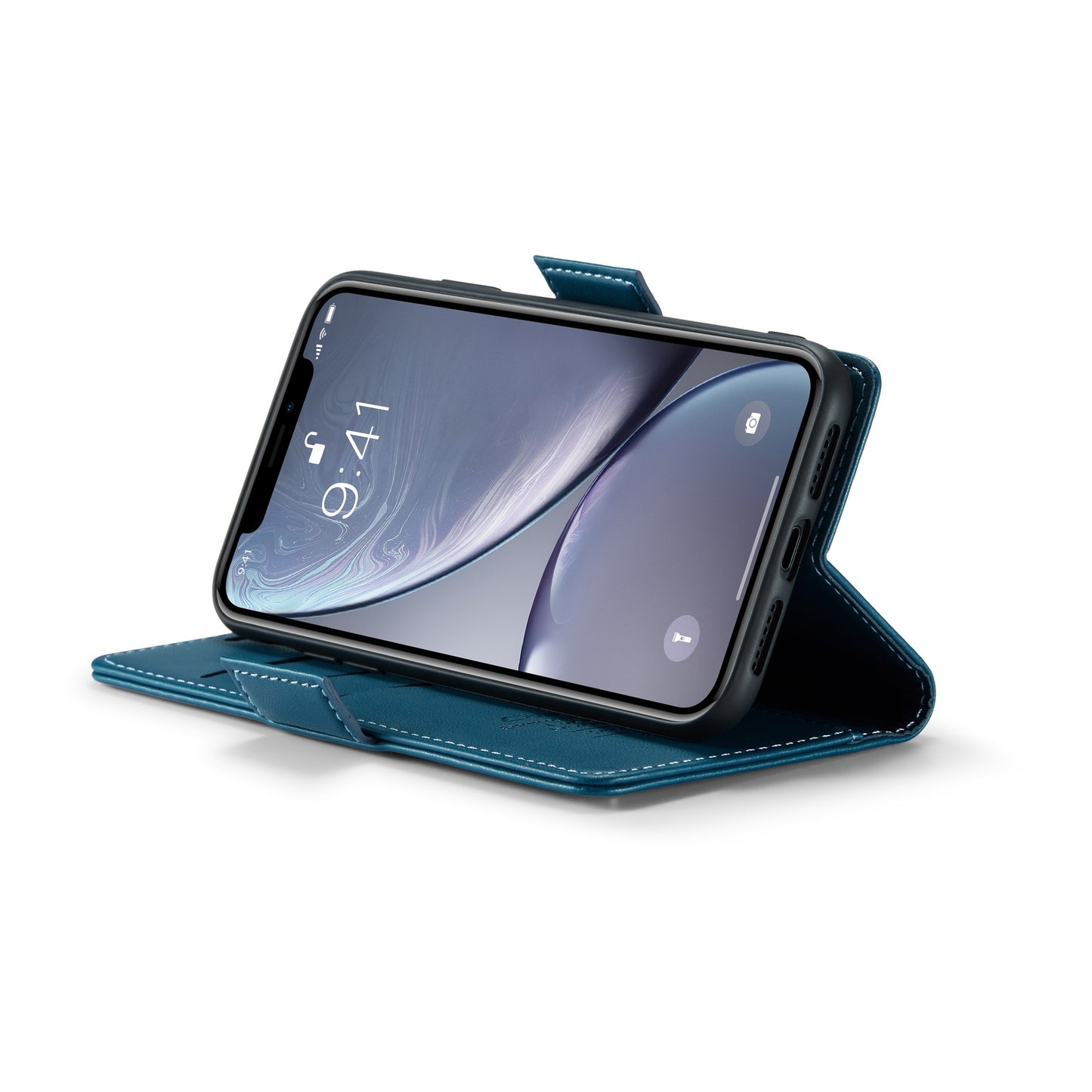 iPhone XR Leather Wallet Case - RFID Blocking, Stand Function, Card Slots