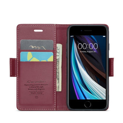 iPhone SE 2022/SE 2020/6/7/8 Leather Wallet Case - RFID Blocking, Stand Function, Card Slots