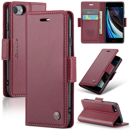 iPhone SE 2022/SE 2020/6/7/8 Leather Wallet Case - RFID Blocking, Stand Function, Card Slots