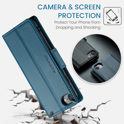 iPhone SE 2022/SE 2020/6/7/8 Leather Wallet Case - RFID Blocking, Stand Function, Card Slots