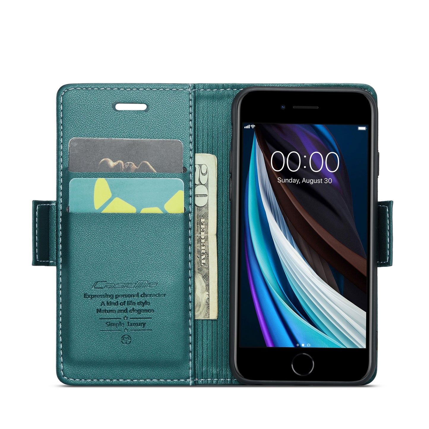 iPhone SE 2022/SE 2020/6/7/8 Leather Wallet Case - RFID Blocking, Stand Function, Card Slots