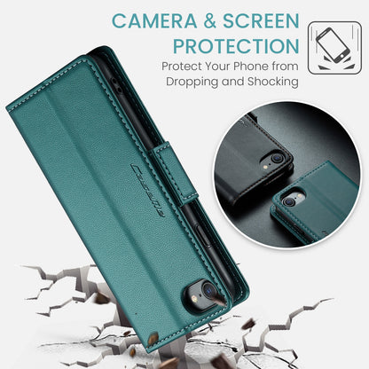 iPhone SE 2022/SE 2020/6/7/8 Leather Wallet Case - RFID Blocking, Stand Function, Card Slots