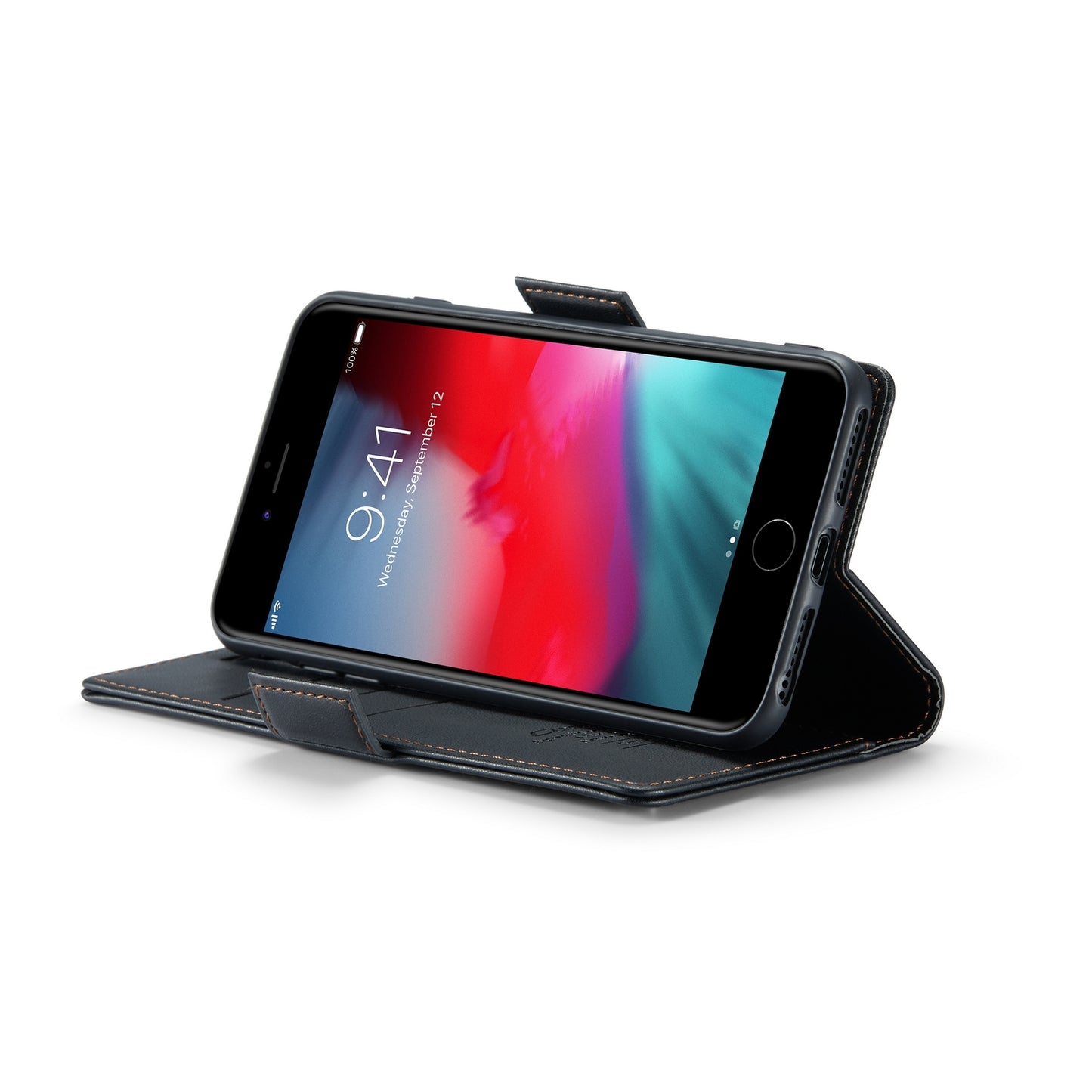 iPhone 8 Plus Leather Wallet Case - RFID Blocking, Stand Function, Card Slots