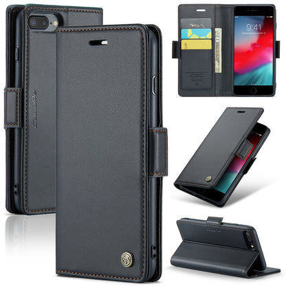 iPhone 7 Plus Leather Wallet Case - RFID Blocking, Stand Function, Card Slots