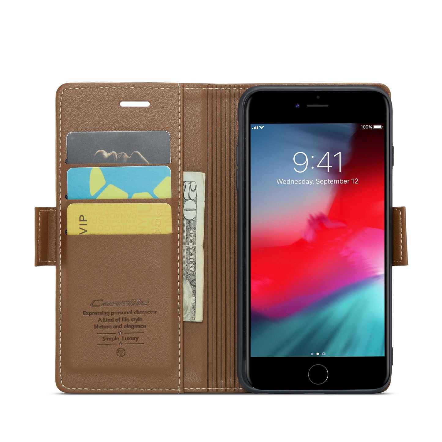 iPhone 6 Plus Leather Wallet Case - RFID Blocking, Stand Function, Card Slots