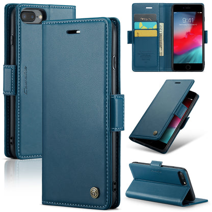 iPhone 7 Plus Leather Wallet Case - RFID Blocking, Stand Function, Card Slots