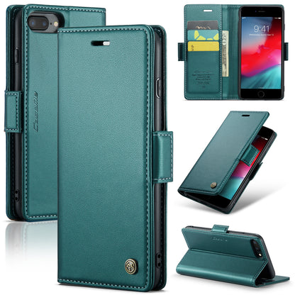 iPhone 7 Plus Leather Wallet Case - RFID Blocking, Stand Function, Card Slots