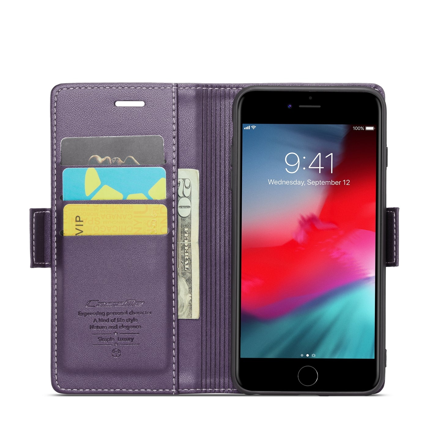 iPhone 6 Plus Leather Wallet Case - RFID Blocking, Stand Function, Card Slots