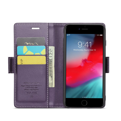 iPhone 7 Plus Leather Wallet Case - RFID Blocking, Stand Function, Card Slots
