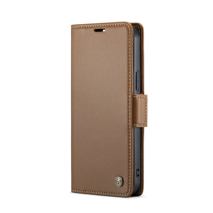 iPhone 15 Pro Max Leather Wallet Case - RFID Blocking, Stand Function, Card Slots