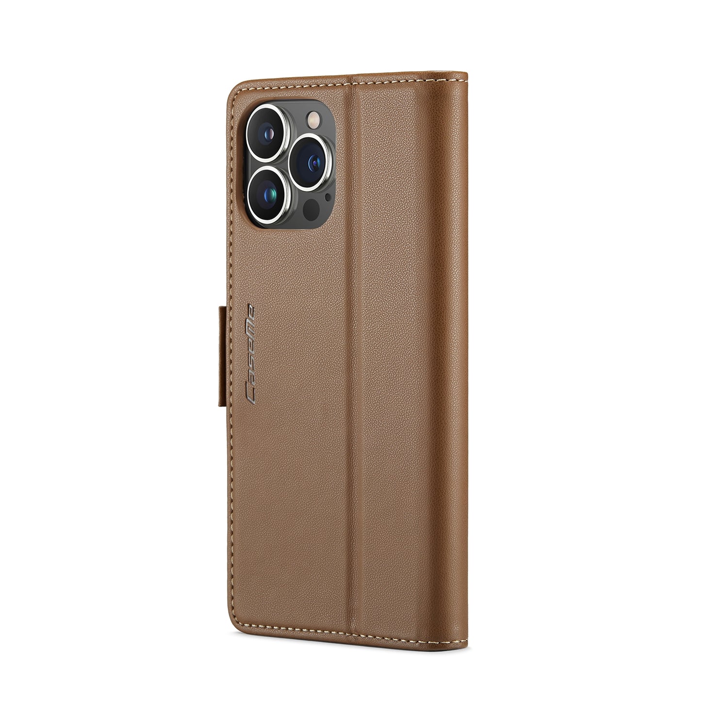iPhone 15 Pro Max Leather Wallet Case - RFID Blocking, Stand Function, Card Slots