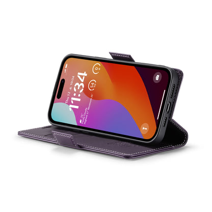 iPhone 15 Pro Max Leather Wallet Case - RFID Blocking, Stand Function, Card Slots