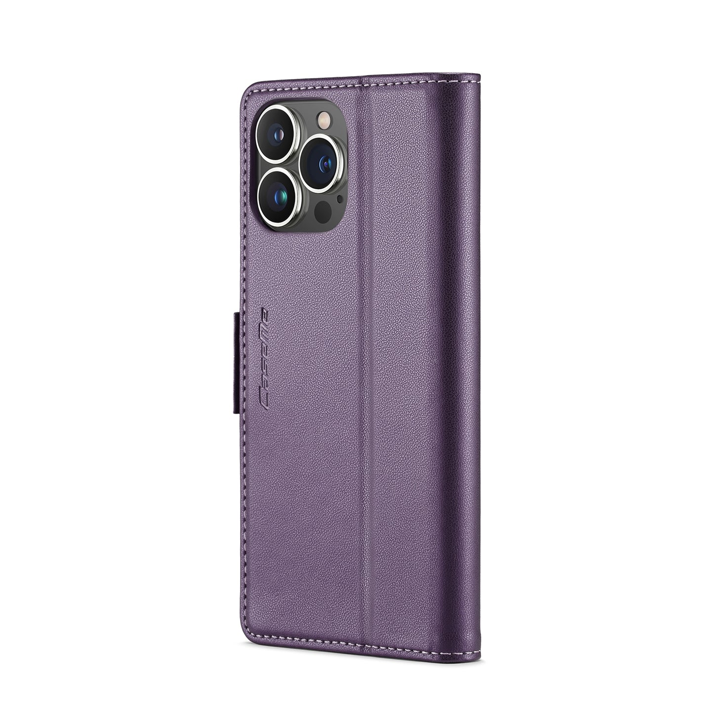 iPhone 15 Pro Leather Wallet Case - RFID Blocking, Stand Function, Card Slots