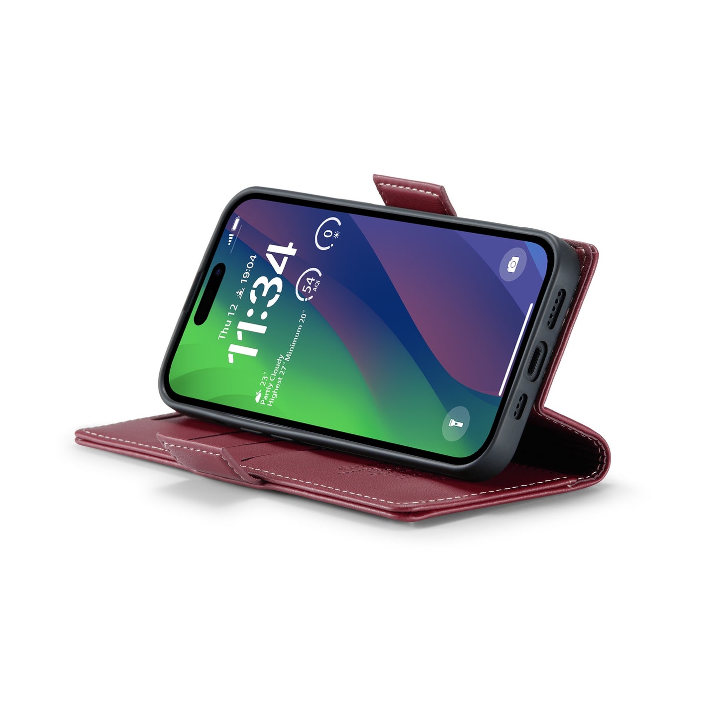 iPhone 15 Plus Leather Wallet Case - RFID Blocking, Stand Function, Card Slots