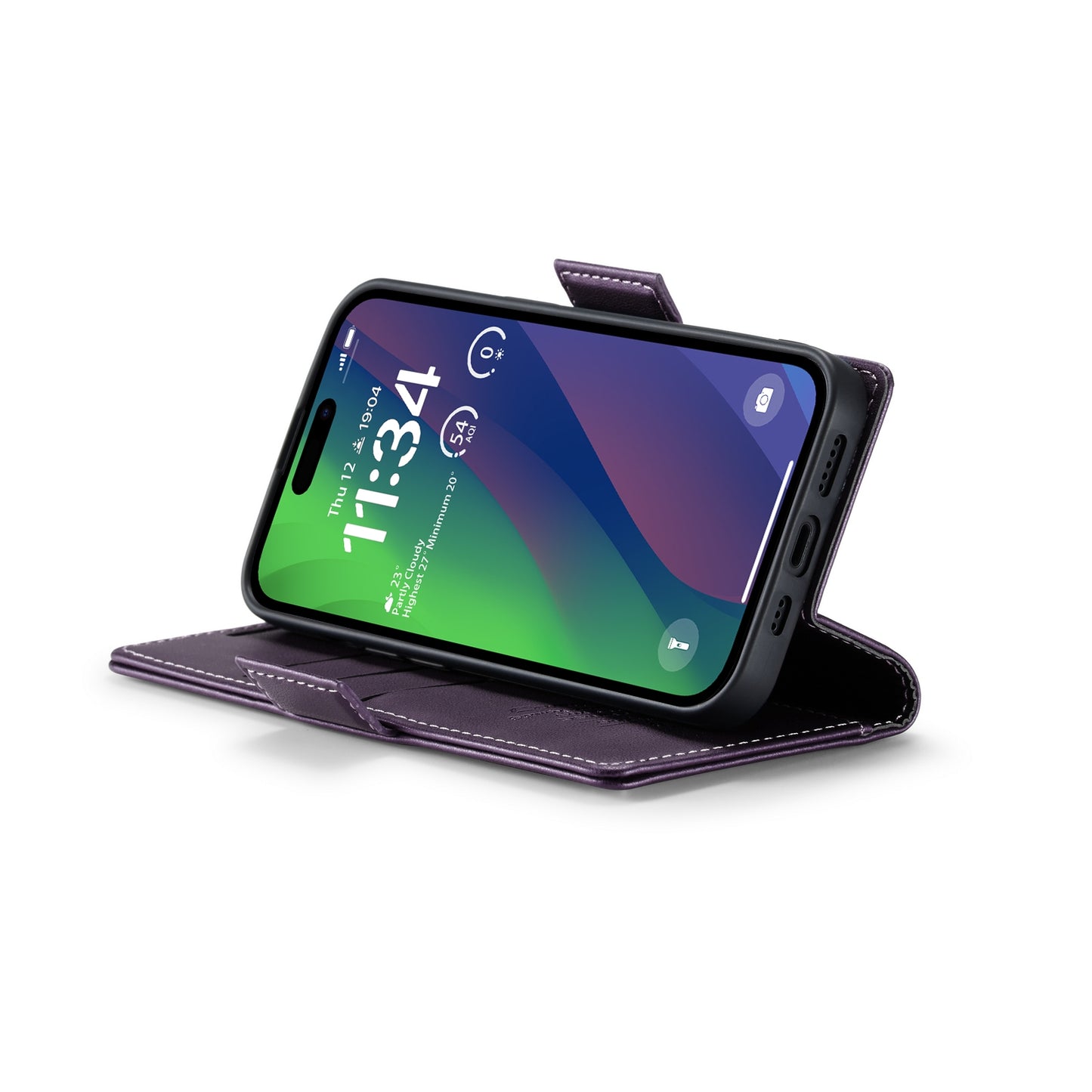 iPhone 15 Plus Leather Wallet Case - RFID Blocking, Stand Function, Card Slots