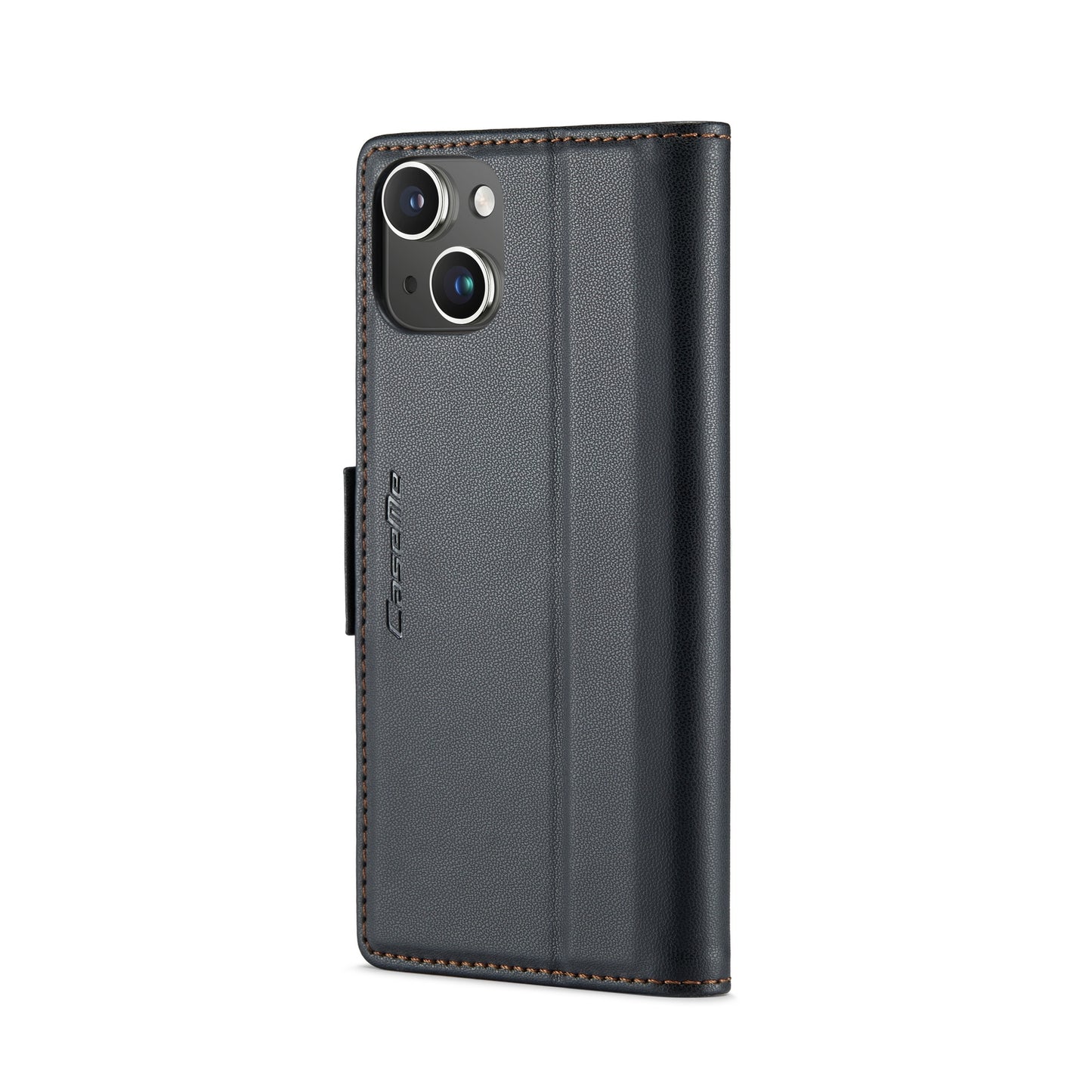 iPhone 15 Leather Wallet Case - RFID Blocking, Stand Function, Card Slots