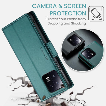 Xiaomi 13 Leather Wallet Case - RFID Blocking, Stand Function, Card Slots