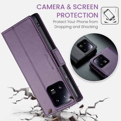 Xiaomi 13 Pro Leather Wallet Case - RFID Blocking, Stand Function, Card Slots