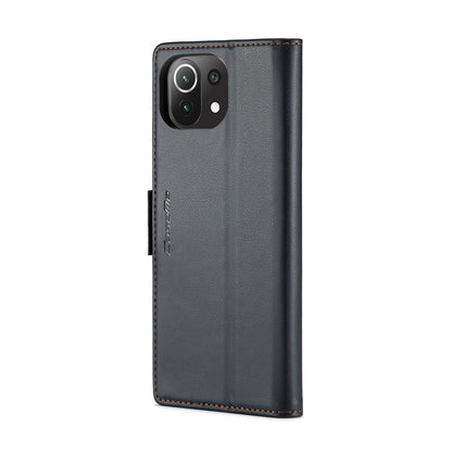 Xiaomi Mi 11 Lite Leather Wallet Case - RFID Blocking, Stand Function, Card Slots