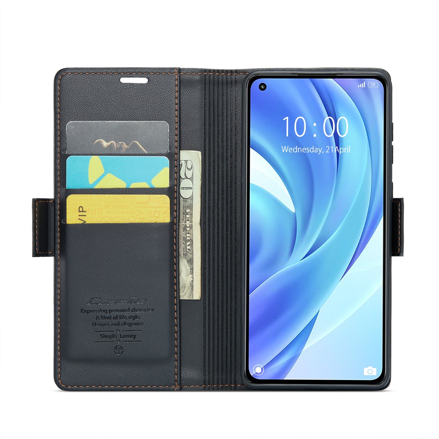 Xiaomi Mi 11 Lite Leather Wallet Case - RFID Blocking, Stand Function, Card Slots