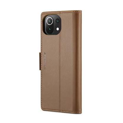 Xiaomi Mi 11 Lite Leather Wallet Case - RFID Blocking, Stand Function, Card Slots