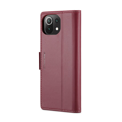 Xiaomi Mi 11 Lite Leather Wallet Case - RFID Blocking, Stand Function, Card Slots