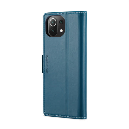 Xiaomi Mi 11 Lite Leather Wallet Case - RFID Blocking, Stand Function, Card Slots