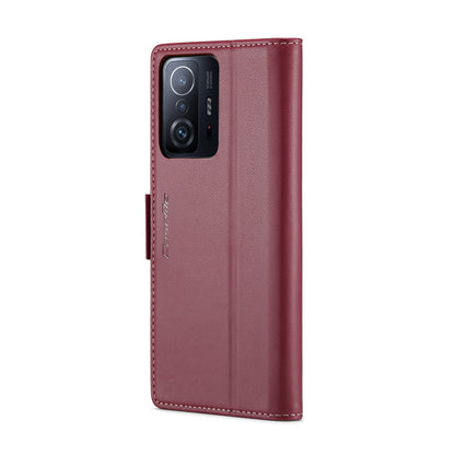 Xiaomi 11T/11T Pro Leather Wallet Case - RFID Blocking, Stand Function, Card Slots