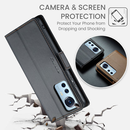 Xiaomi 12/12X/12S Leather Wallet Case - RFID Blocking, Stand Function, Card Slots