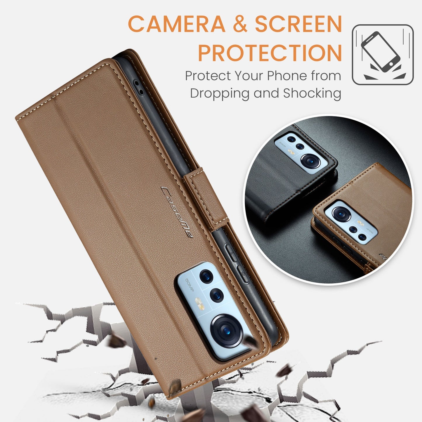 Xiaomi 12/12X/12S Leather Wallet Case - RFID Blocking, Stand Function, Card Slots