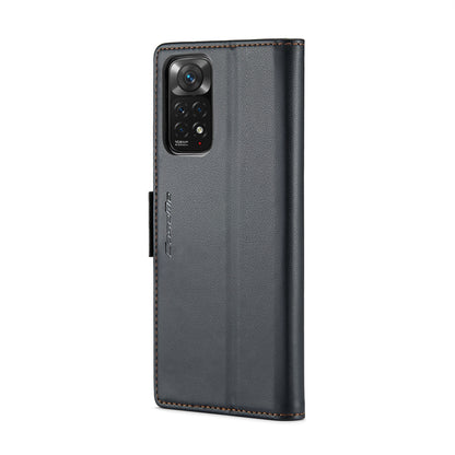 Xiaomi Redmi Note 11 4G Leather Wallet Case - RFID Blocking, Stand Function, Card Slots