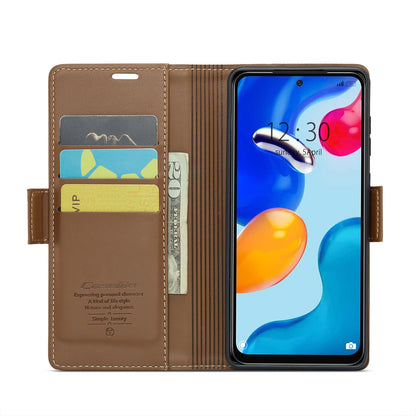 Xiaomi Redmi Note 11 4G Leather Wallet Case - RFID Blocking, Stand Function, Card Slots