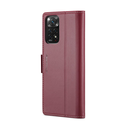 Xiaomi Redmi Note 11 4G Leather Wallet Case - RFID Blocking, Stand Function, Card Slots