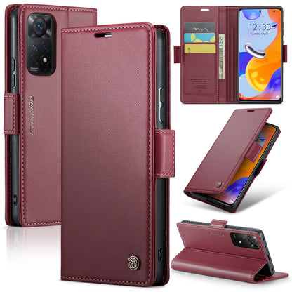 Xiaomi Redmi Note 11 Pro 5G Leather Wallet Case - RFID Blocking, Stand Function, Card Slots