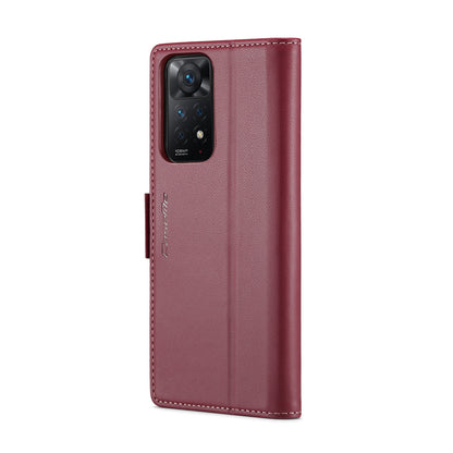 Xiaomi Redmi Note 11 Pro 5G Leather Wallet Case - RFID Blocking, Stand Function, Card Slots