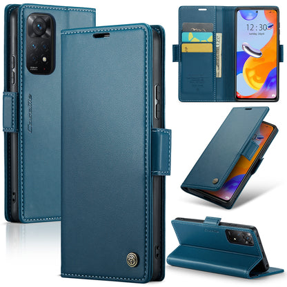 Xiaomi Redmi Note 11 Pro 5G Leather Wallet Case - RFID Blocking, Stand Function, Card Slots