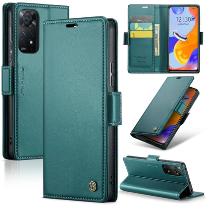 Xiaomi Redmi Note 11 Pro 5G Leather Wallet Case - RFID Blocking, Stand Function, Card Slots