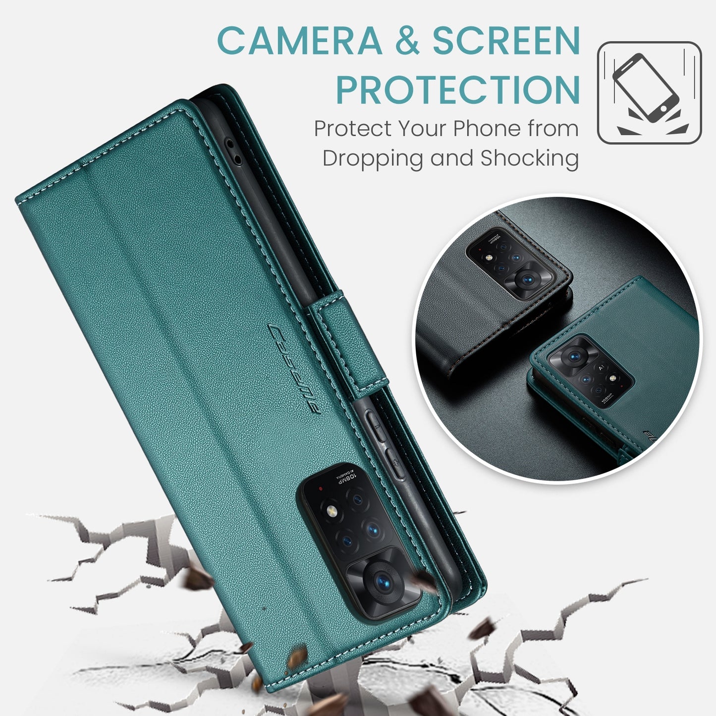 Xiaomi Redmi Note 11 Pro 5G Leather Wallet Case - RFID Blocking, Stand Function, Card Slots