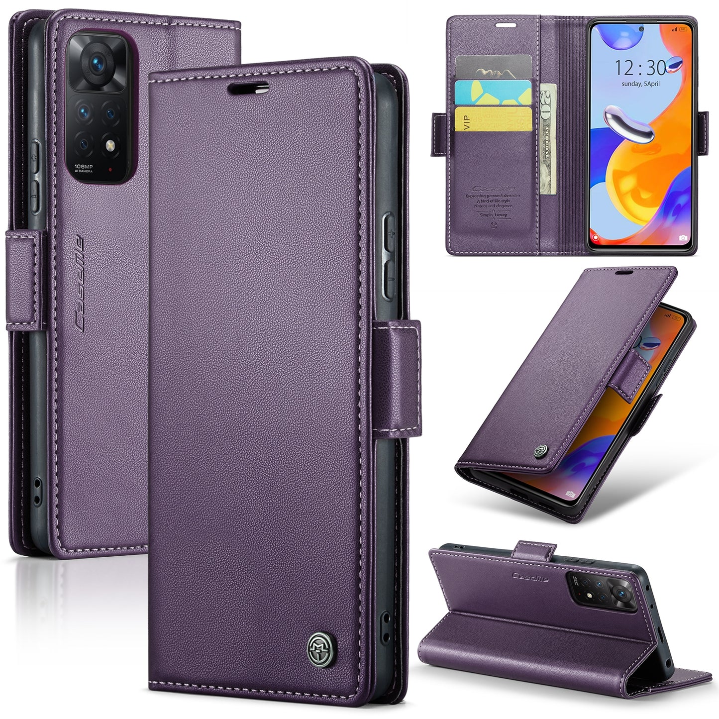 Xiaomi Redmi Note 11 Pro 5G Leather Wallet Case - RFID Blocking, Stand Function, Card Slots