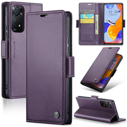 Xiaomi Redmi Note 11 Pro 5G Leather Wallet Case - RFID Blocking, Stand Function, Card Slots
