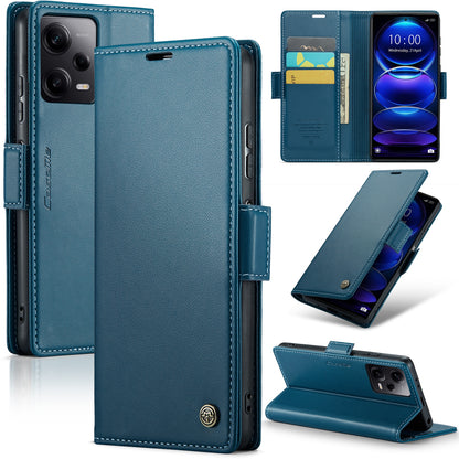 Xiaomi Poco X5 Pro 5G Leather Wallet Case - RFID Blocking, Stand Function, Card Slots