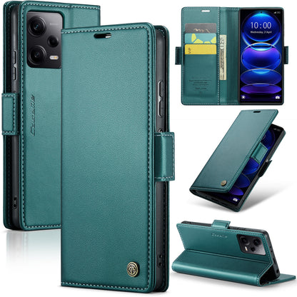 Xiaomi Poco X5 Pro 5G Leather Wallet Case - RFID Blocking, Stand Function, Card Slots