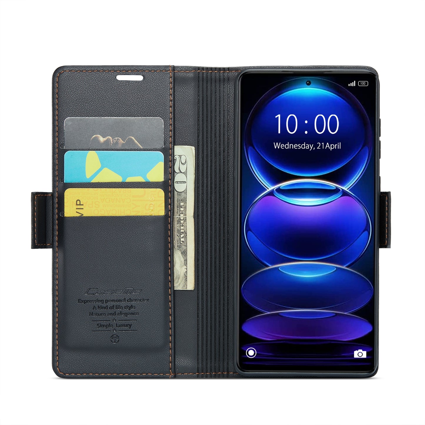 Xiaomi Redmi Note 12 Pro+ 5G Leather Wallet Case - RFID Blocking, Stand Function, Card Slots